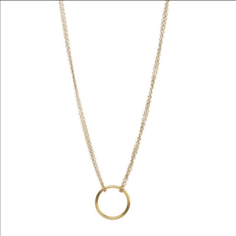 Dainty “Karma” Circle Pendant Necklace - Picture 2 of 4